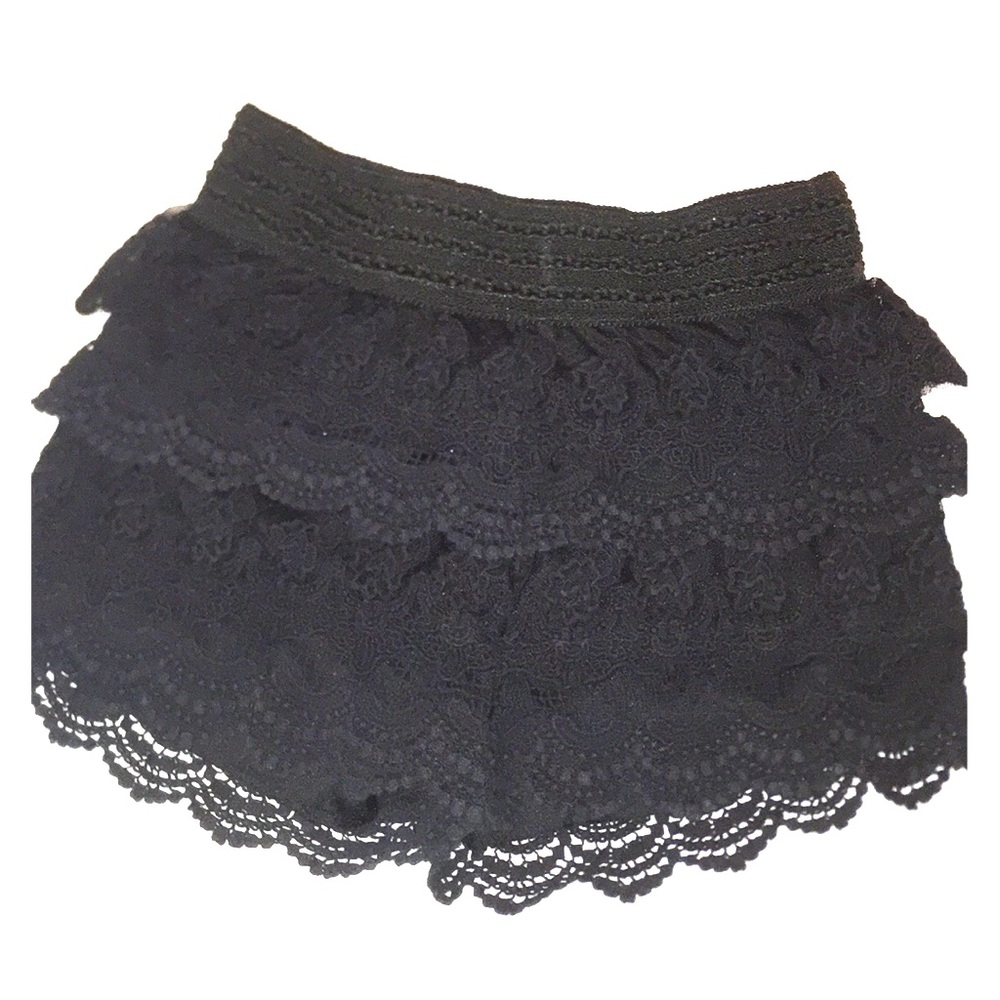 Black layered shorts